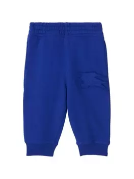 Спортивные брюки из хлопка с аппликацией «Конный рыцарь» Burberry Kids, синий