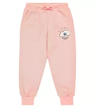Спортивные брюки из хлопка с ракушками Mini Rodini, розовый