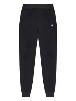 Спортивные брюки из хлопка с вышитым логотипом Versace, черный