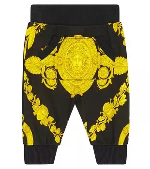 Спортивные брюки из хлопкового джерси baby medusa Versace Kids, мультиколор
