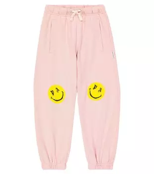 Спортивные брюки из хлопкового джерси Palm Angels Kids, розовый