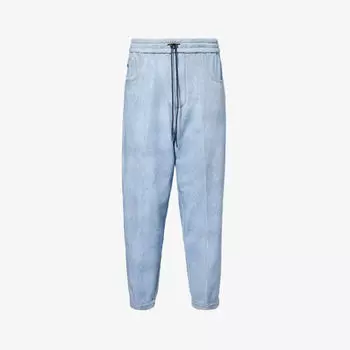 Спортивные брюки из хлопкового джерси с эластичной резинкой на талии Emporio Armani, цвет denim look