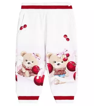 Спортивные брюки из хлопкового джерси с детским принтом Monnalisa, мультиколор