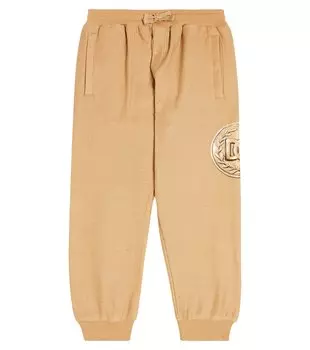 Спортивные брюки из хлопкового джерси с логотипом Dolce&Gabbana Kids, коричневый