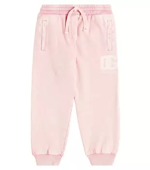Спортивные брюки из хлопкового джерси с логотипом Dolce&Gabbana, розовый