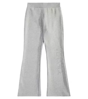Спортивные брюки из хлопкового джерси с логотипом Versace, серый