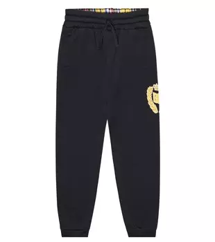 Спортивные брюки из хлопкового джерси с логотипом Dolce&Gabbana, черный