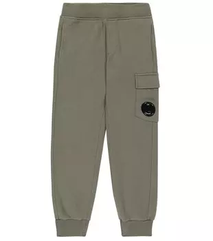 Спортивные брюки из хлопкового джерси с логотипом C.P. Company Kids, зеленый