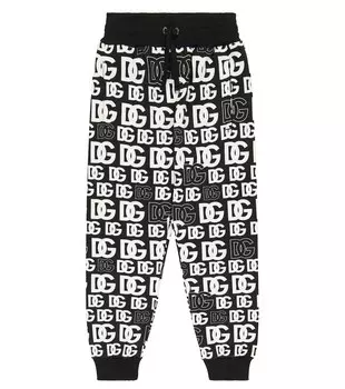 Спортивные брюки из хлопкового джерси с логотипом Dolce&Gabbana, черный