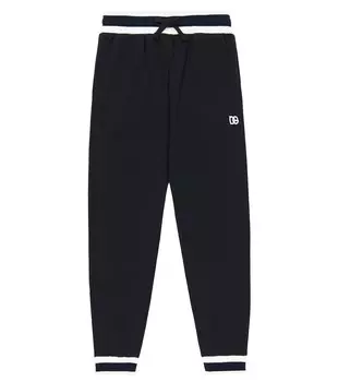 Спортивные брюки из хлопкового джерси с логотипом Dolce&Gabbana, синий