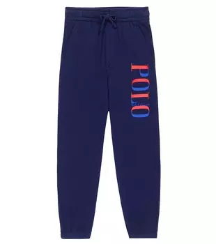 Спортивные брюки из хлопкового джерси с логотипом Polo Ralph Lauren, синий