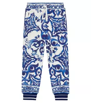 Спортивные брюки из хлопкового джерси с принтом Dolce&Gabbana, разноцветный