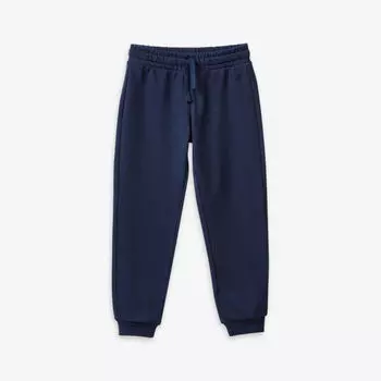 Спортивные брюки из хлопкового джерси с вышитым логотипом для 6–14 лет Benetton, темно-синий