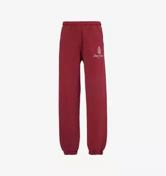 Спортивные брюки из хлопкового джерси с вышитым логотипом Ivy Sporty & Rich, цвет merlot