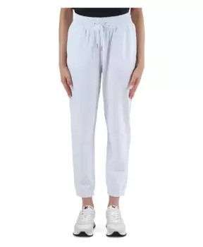 Спортивные брюки из хлопкового пике с логотипом из стразов Sun68, белый