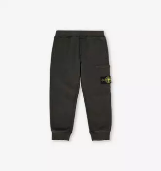 Спортивные брюки из хлопкового трикотажа с логотипом 2-8 лет Stone Island, черный
