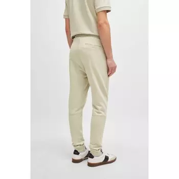 Спортивные брюки из хлопковой махры с нашивкой-логотипом BOSS, цвет Light Beige