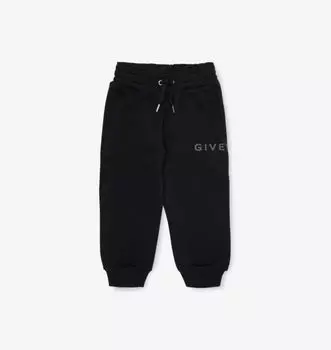 Спортивные брюки из хлопковой смеси с фирменным принтом для детей 4–12 лет и старше Givenchy, черный