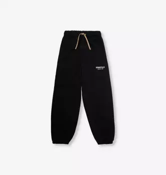 Спортивные брюки из хлопковой смеси с флисовым принтом и логотипом для детей от 2 до 16 лет Fear Of God Essentials, черный