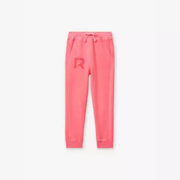 Спортивные брюки из хлопковой смеси с надписью Brand-Text для детей 4–9 лет Reiss, розовый