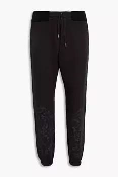 Спортивные брюки из льна, шерсти и хлопка с принтом ETRO, черный