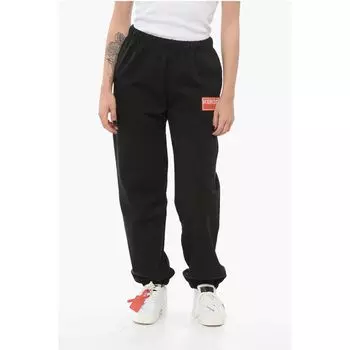 Спортивные брюки из начесаного хлопка с манжетами Kenzo, Black