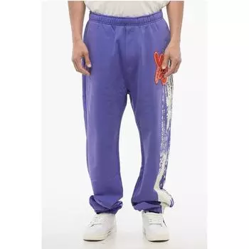 Спортивные брюки из начесаного хлопка с нашивкой-логотипом Y-3, Purple