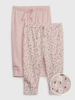 Спортивные брюки из органического хлопка, 2 шт. Gap, розовый