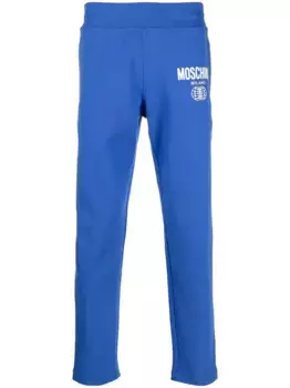 Спортивные брюки из органического хлопка с логотипом Moschino, синий