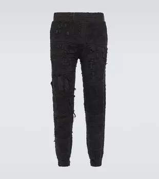 Спортивные брюки из рваного хлопка Givenchy, черный