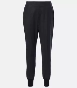 Спортивные брюки из шерстяной фланели Stella Mccartney, темно-синий