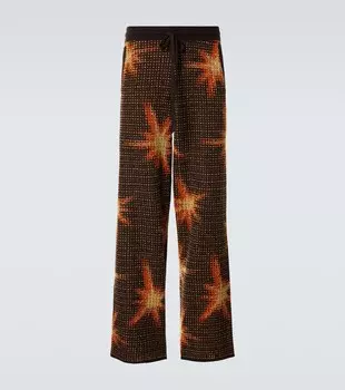 Спортивные брюки из шерстяной смеси с принтом Dries Van Noten, темно-коричневый