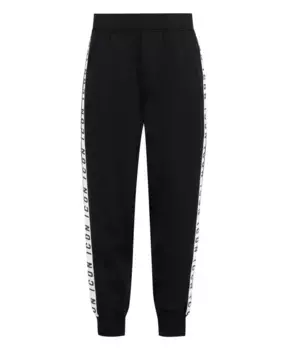 Спортивные брюки из смесового хлопка с полосками Dsquared2, черный
