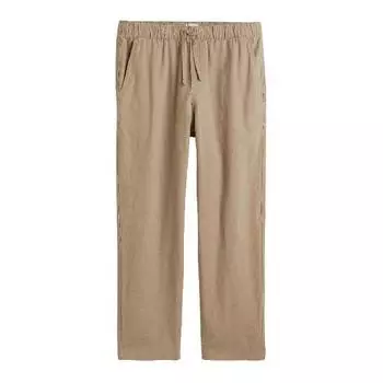 Спортивные брюки из смесового льна H&amp;M Relaxed Fit, бежевый