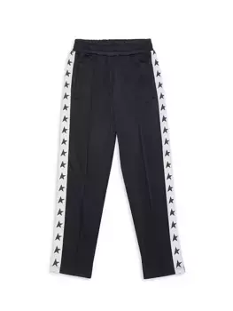 Спортивные брюки из технического джерси для маленьких мальчиков и мальчиков Golden Goose, белый