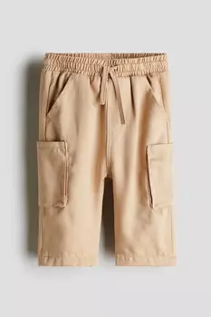 Спортивные брюки из твила с подкладкой из джерси H&M, бежевый