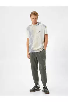 Спортивные брюки Jogger, которые можно стирать, с кружевным поясным карманом Koton, хаки
