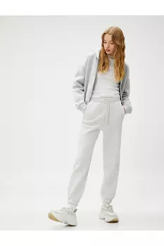 Спортивные брюки Jogger с эластичным поясом и карманами Koton, серый