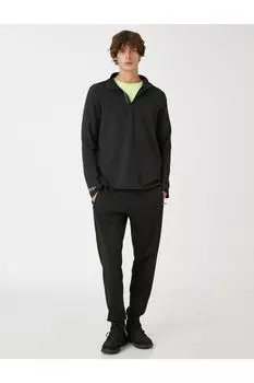 Спортивные брюки Jogger с карманом на молнии Koton, черный