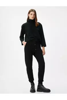 Спортивные брюки Jogger с текстурированной талией и карманом Koton, черный
