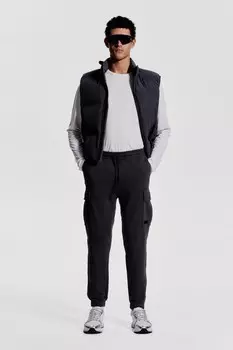 Спортивные брюки-карго из материала DryMove, стандартного кроя H&M, серый