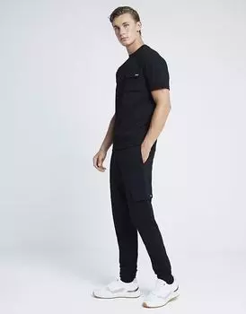 Спортивные брюки-карго River Island Slim fit с эластичным поясом черного цвета