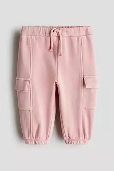 Спортивные брюки карго в застиранном виде H&M, розовый