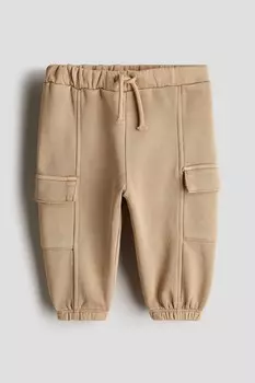 Спортивные брюки карго в застиранном виде H&M, бежевый
