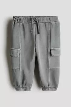 Спортивные брюки карго в застиранном виде H&M, серый