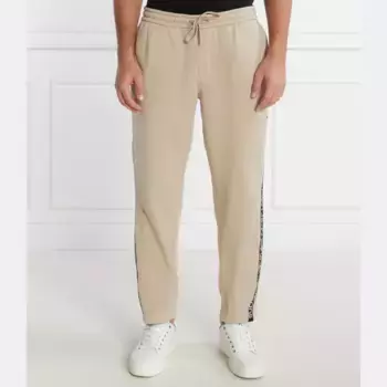 Спортивные брюки классического кроя с отрезной лентой с логотипом Calvin Klein, бежевый