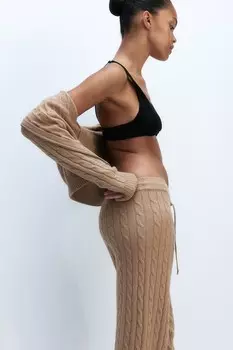 Спортивные брюки косой вязки H&M, бежевый