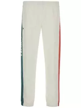 Спортивные брюки Lacoste с полосками по бокам, белый