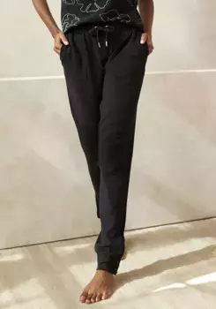 Спортивные брюки LASCANA "брюки для отдыха", с пуговицами по низу штанин, одежда для дома, черный