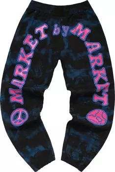 Спортивные брюки Market Cali Arc Peace Sweatpants 'Navy Smoke Tie-Dye', синий